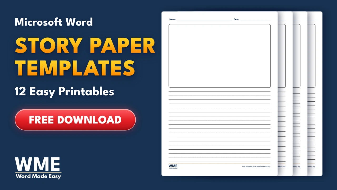 Free Story Paper Templates for Word: 12 Easy Printables