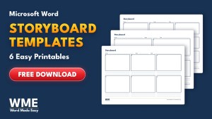 Storyboard Templates for Word