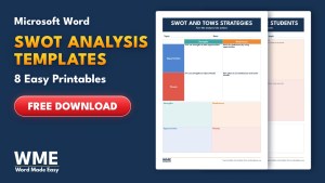 SWOT Analysis Templates for Word