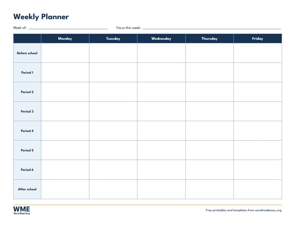 Free Teacher Planner 2026–27 for Word: 14 Printable Planners and Pages