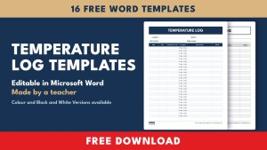 Temperature Log Templates for Word