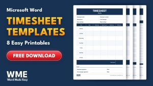 Timesheet Templates for Word