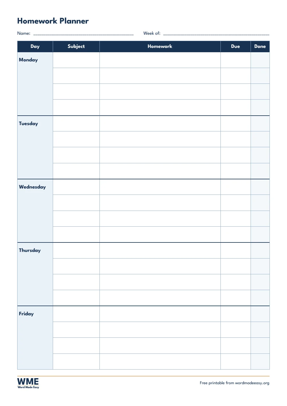 Free Weekly Planner Templates for Word: 10 Easy Printables