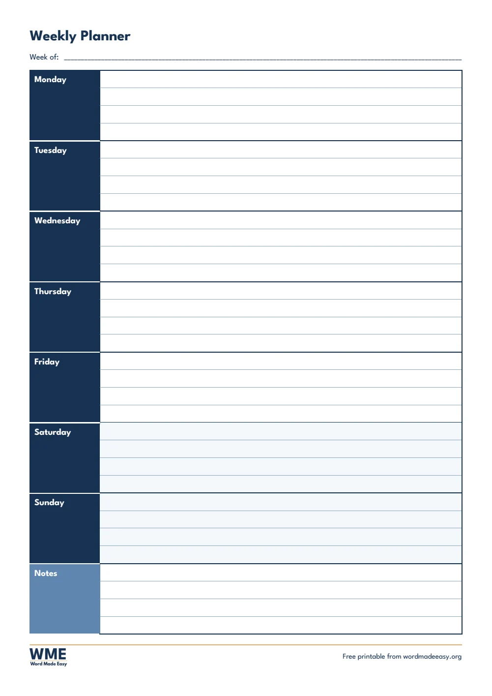 Free Weekly Planner Templates for Word: 10 Easy Printables