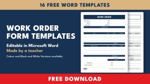 Work Order Form Templates for Word